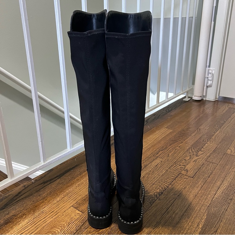 Stuart Weitzman Black 5050 Studded Boots - Picture 9 of 13